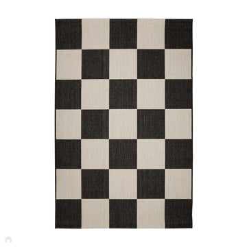 County Chequer Black In-Outdoor Flatweave Rug-Melrose-Rug Love - The Most Loved Rug Store